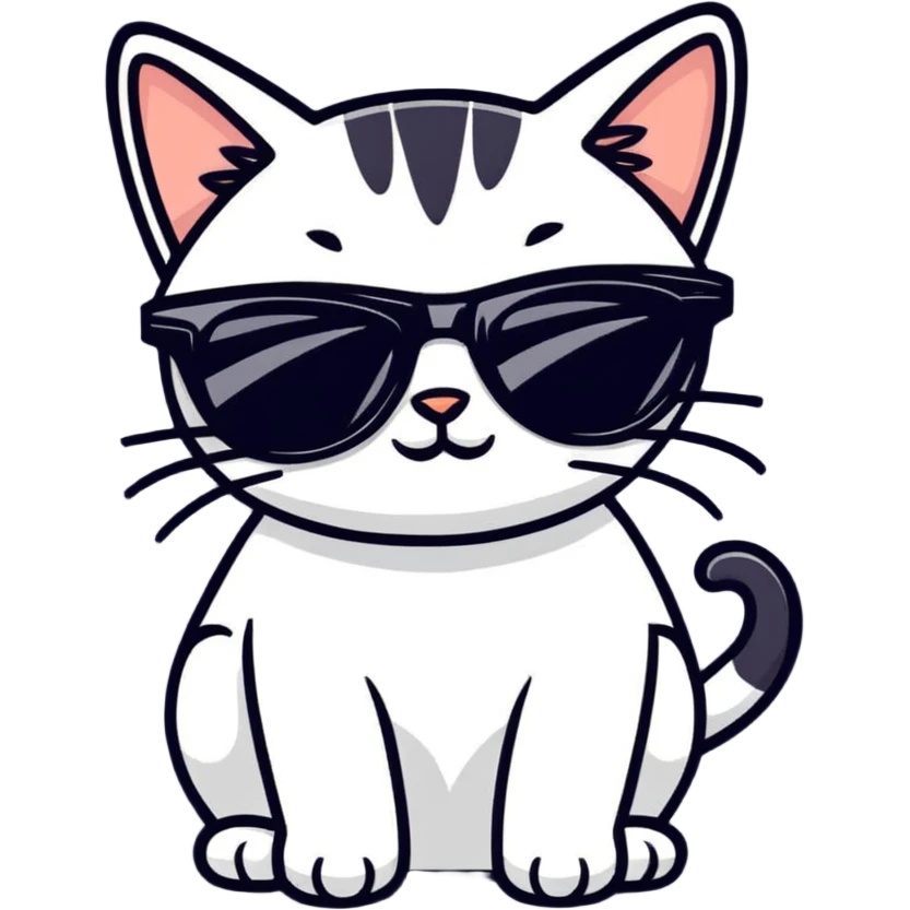 Cat with sunglasses emoji