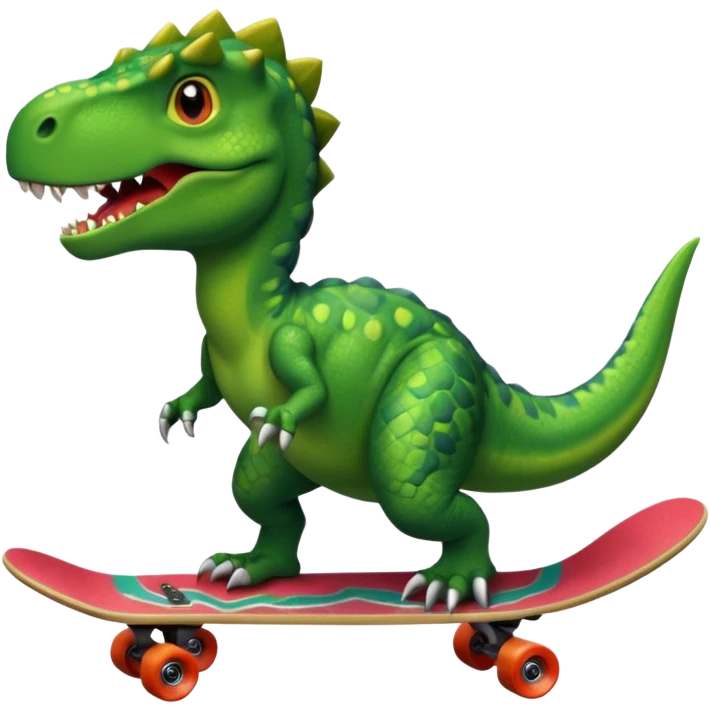 Dinosaur on a skateboard emoji