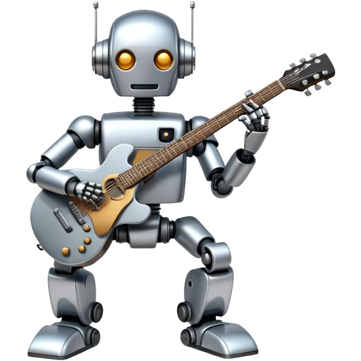 Robot playing guitar emoji