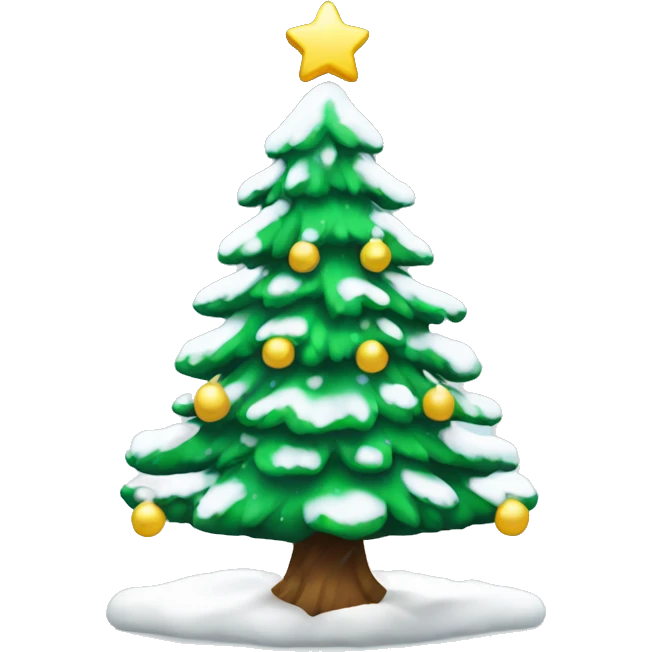 christmas tree with snow emoji