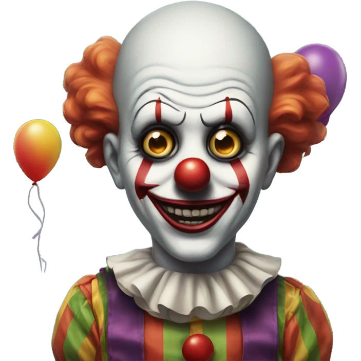 Creepy clown with a ballon emoji