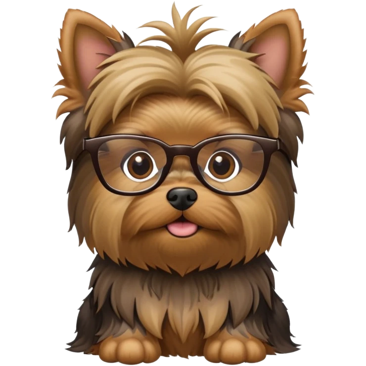 Yorkie with glasses emoji