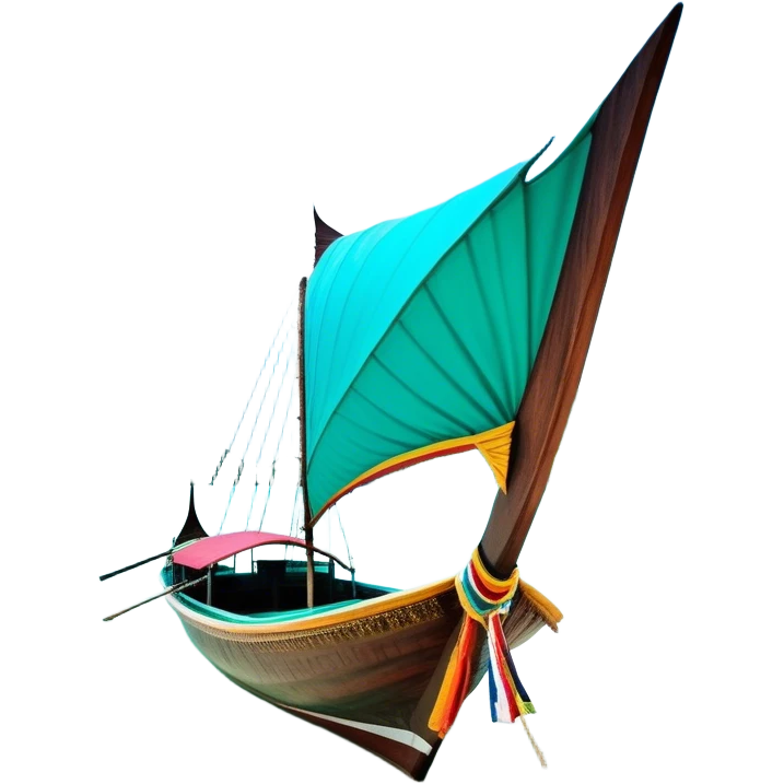 ​Cinematic Realistic Authentic Thai Longtail Boat, depicted as a traditional wooden longtail boat with a sleek, elongated hull and a brightly painted canopy, its long tail fin cutting gracefully through turquoise waters under a clear tropical sky, rendered with vibrant textures and dynamic natural lighting that captures its rustic charm and cultural heritage, emoji
