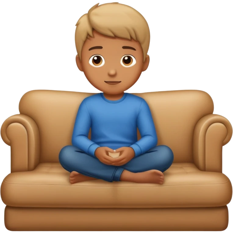 A boy sit on the sofà emoji