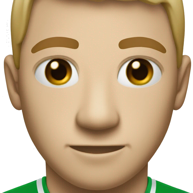 white man eyes green red soccer jersey emoji