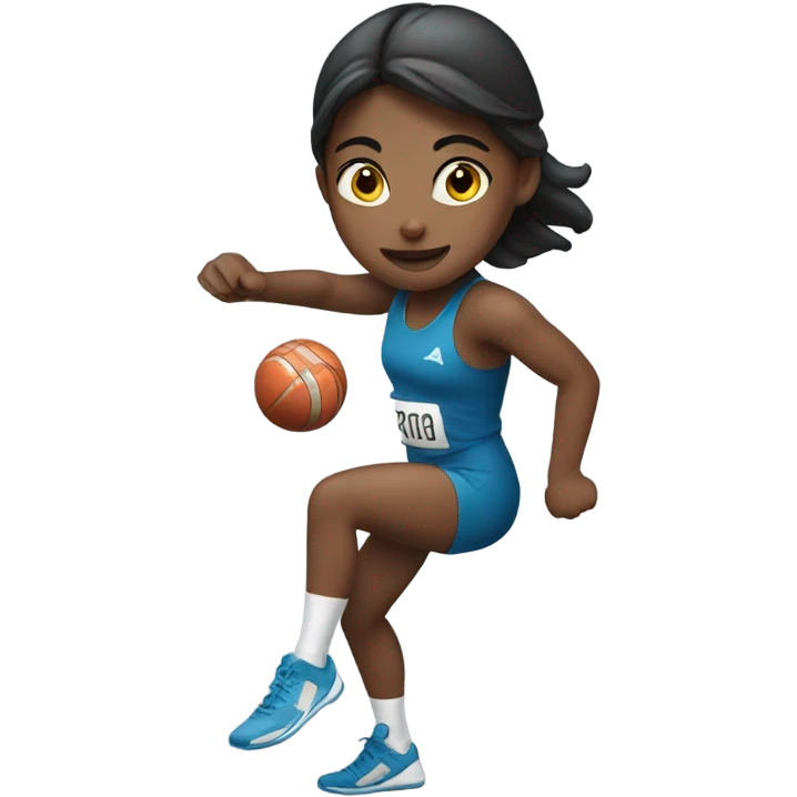 Girl doing athletics emoji