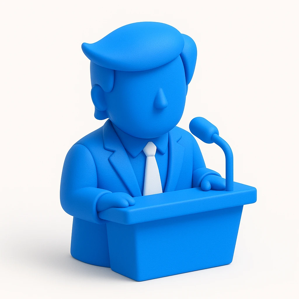 Donald Trump speaking at a rally emoji