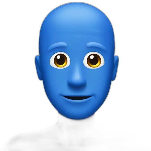 Blue Man displaying heiney emoji