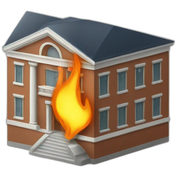 École qui prend feu emoji