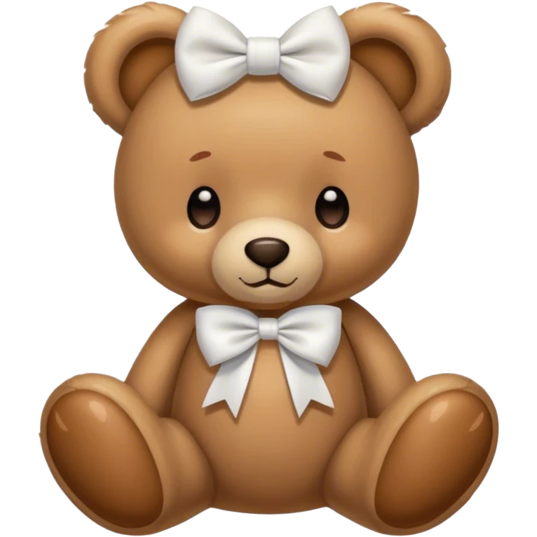 Beige teddy bear with white bow emoji