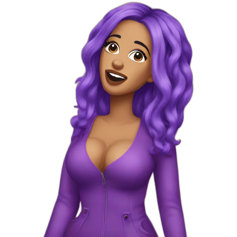 Cardi b purple hair emoji