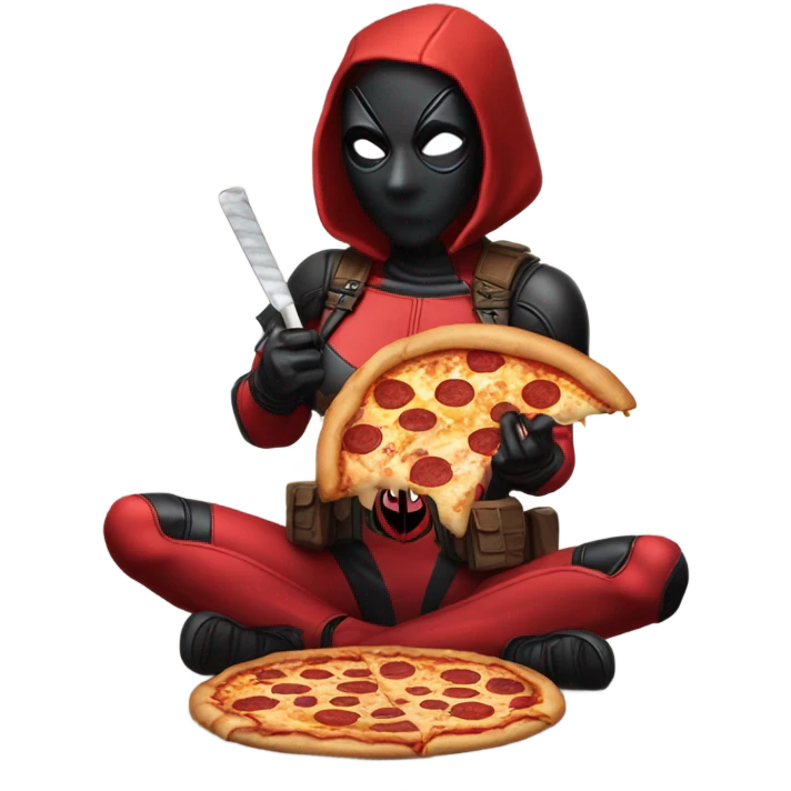 Deadpool girl eating pizza emoji