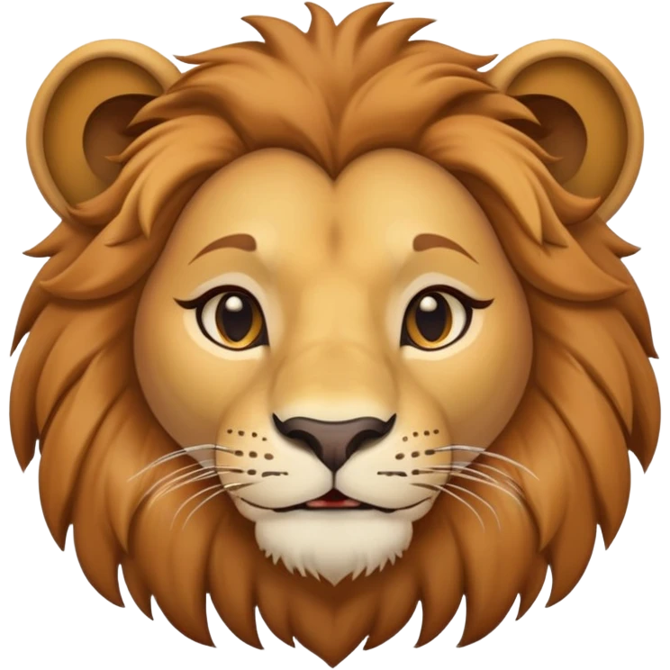 friendly anthropomorphised female lion head and shoulders emoji