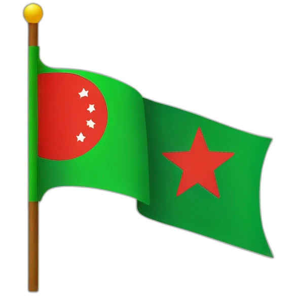 Red and green flag with half moon and star emoji