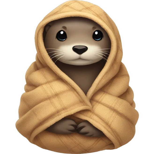 otter cozy in blanket emoji