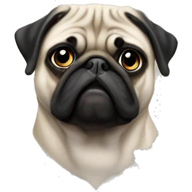 Snowflakes and pug emoji