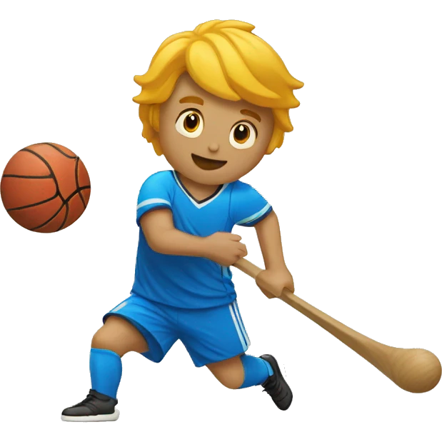 A floor ball play emoji