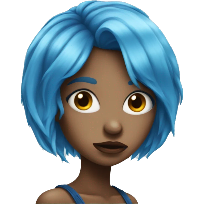 Mad blue hair girl emoji
