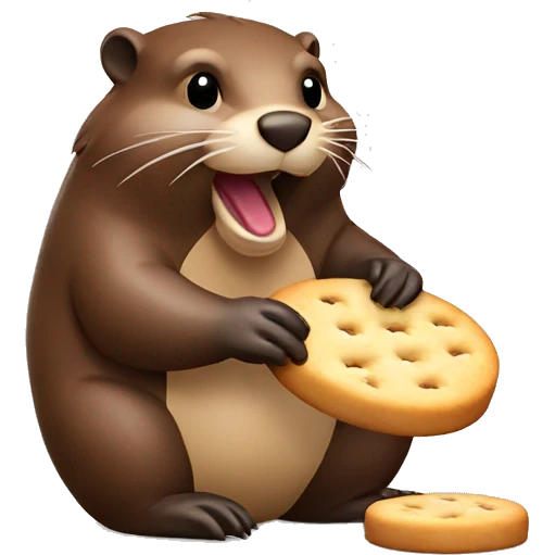 Beaver eating biscuit emoji