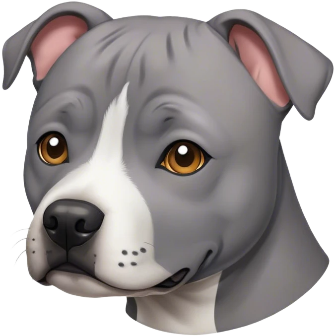 Grey staffy emoji