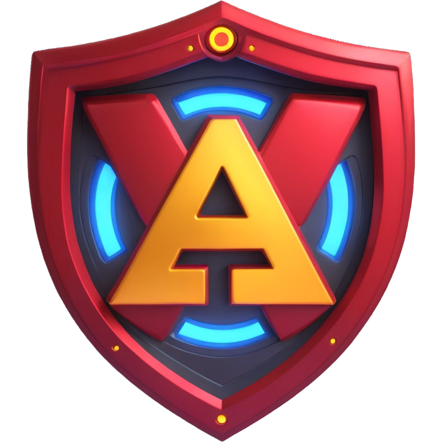 Cute 3D emoji letter A in Avengers style, bold metallic with glowing arc reactor, shield textures, red and gold highlights, compact glossy futuristic heroic emoji look emoji