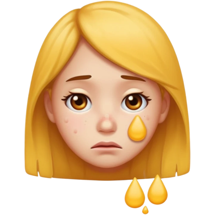 sad girl emoji with giant pimples emoji