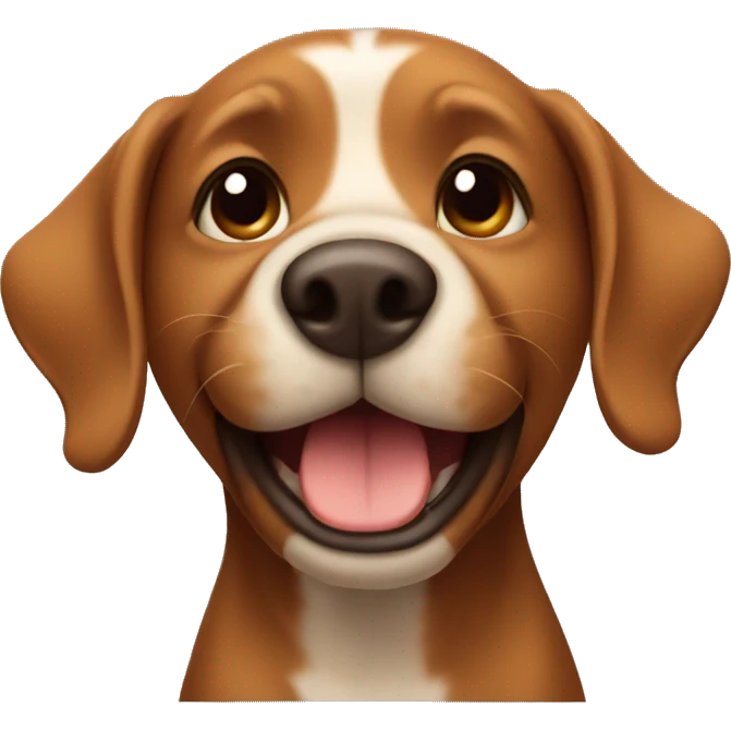 a brown dog holding a congratulations  emoji