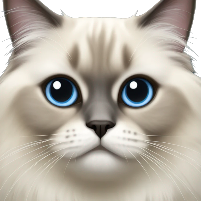 a himalayan birman cat with grey bluish eyes emoji