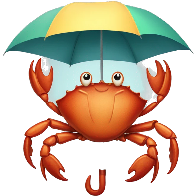Crab with umbrella  emoji