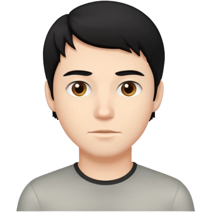 Joven blanco de buena parecencia cabello negro emoji