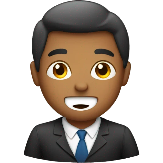 employee with coffee emoji