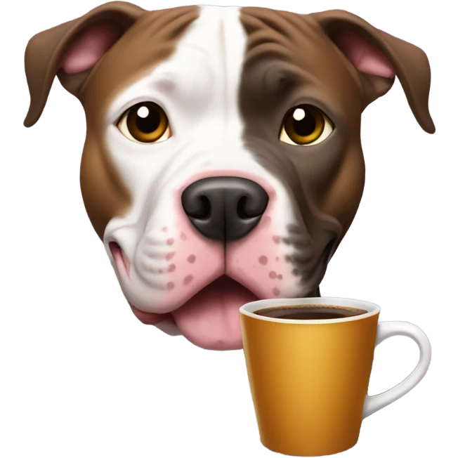 pitbull holding coffee emoji