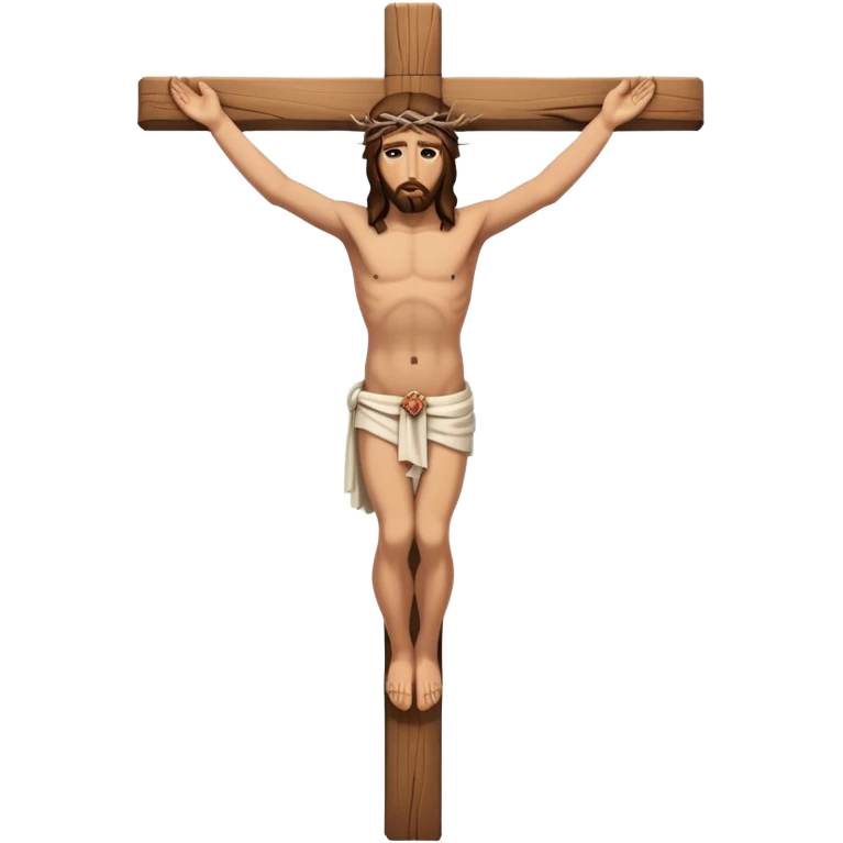 распятый Иисус на кресте в полный рост сбоку.  Крест должен быть целый emoji