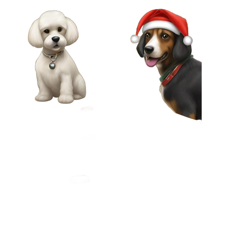 Merry Christmas naughty or nice dogs playing shuffleboard emoji