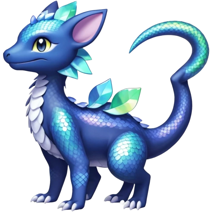 Rainbow crystal mix Shiny pastel Salandit-Meowstic-Noibat-Fakémon-hybrid-creature (full body)  emoji
