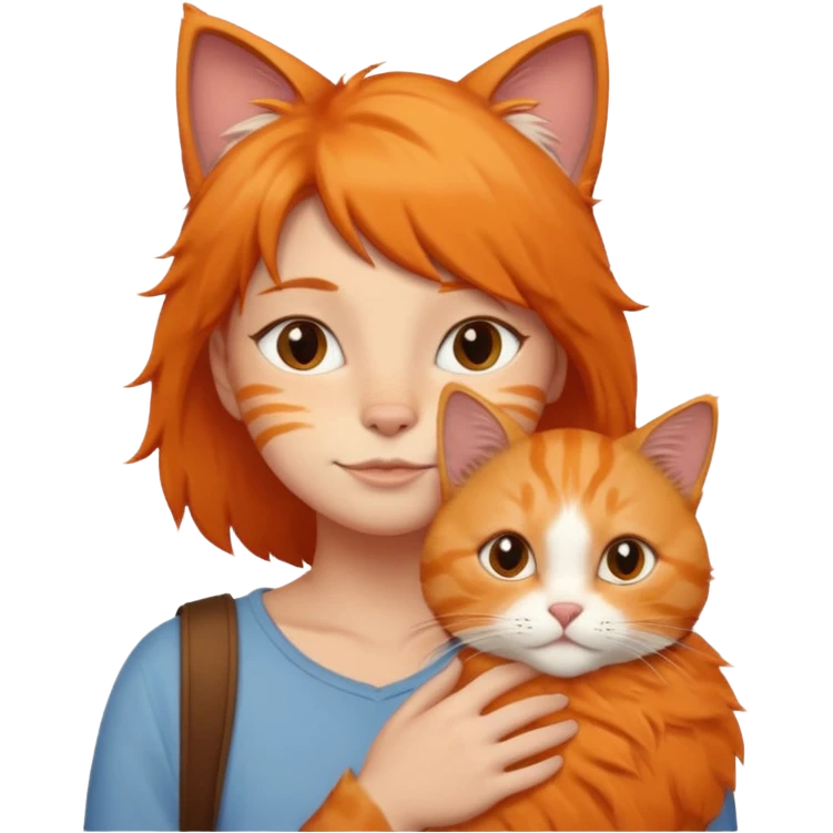 person with cat on their shoulder emoji