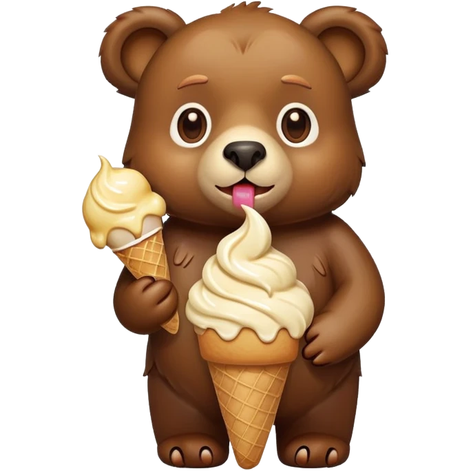 bear with ice cream emoji