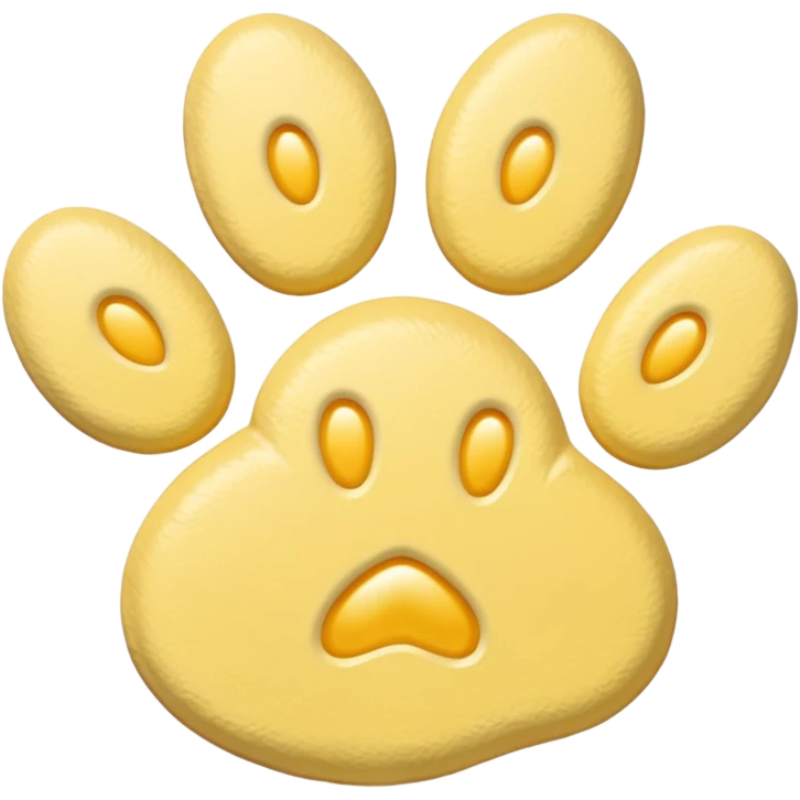 a pastel yellow pawprint emoji