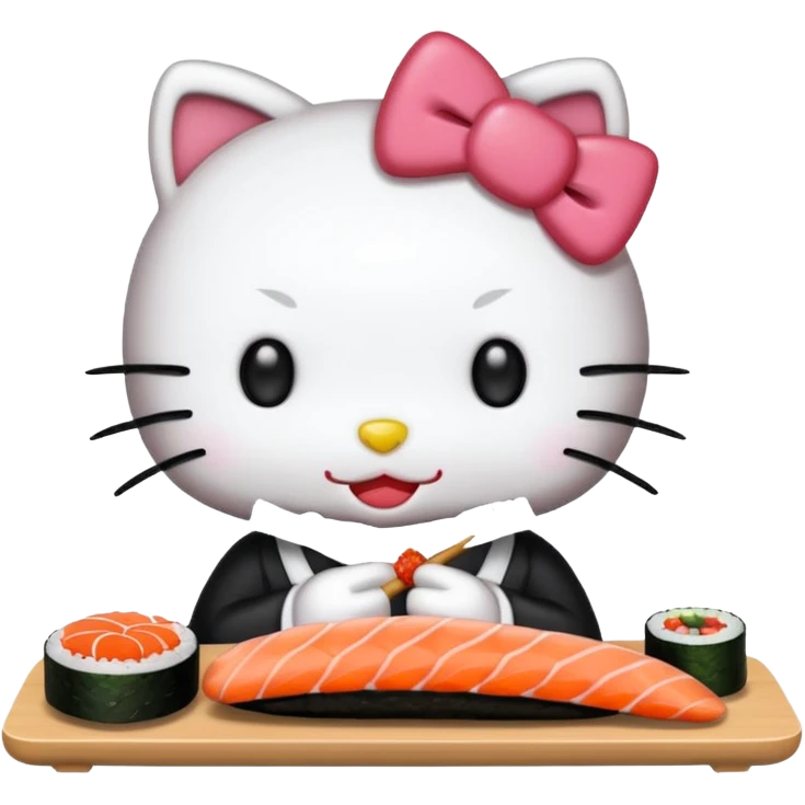 Hello kitty eat sushi emoji