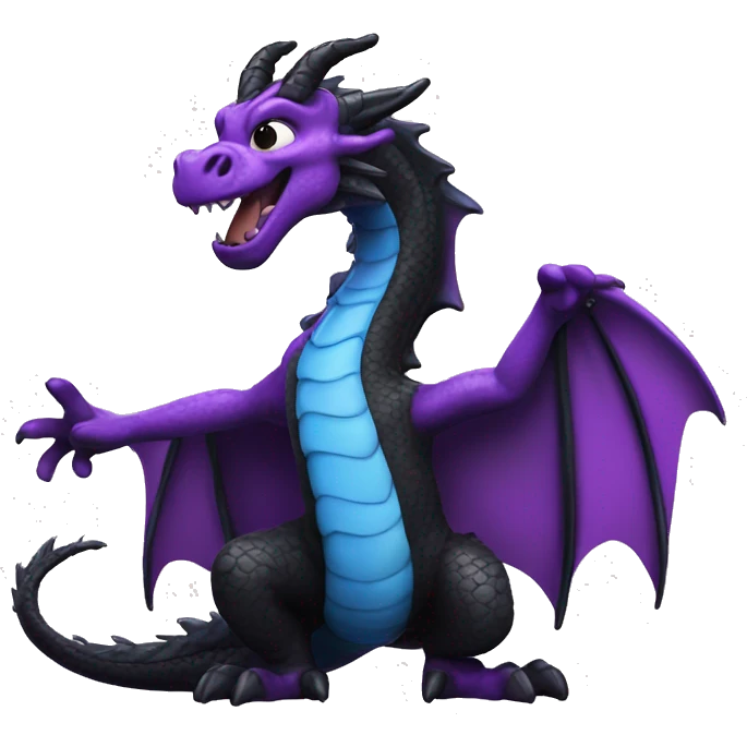 pupurple and black dragon gove the thumbs up emoji