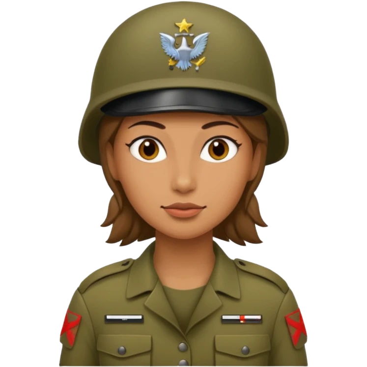 women Soldier without wearing no cap emoji