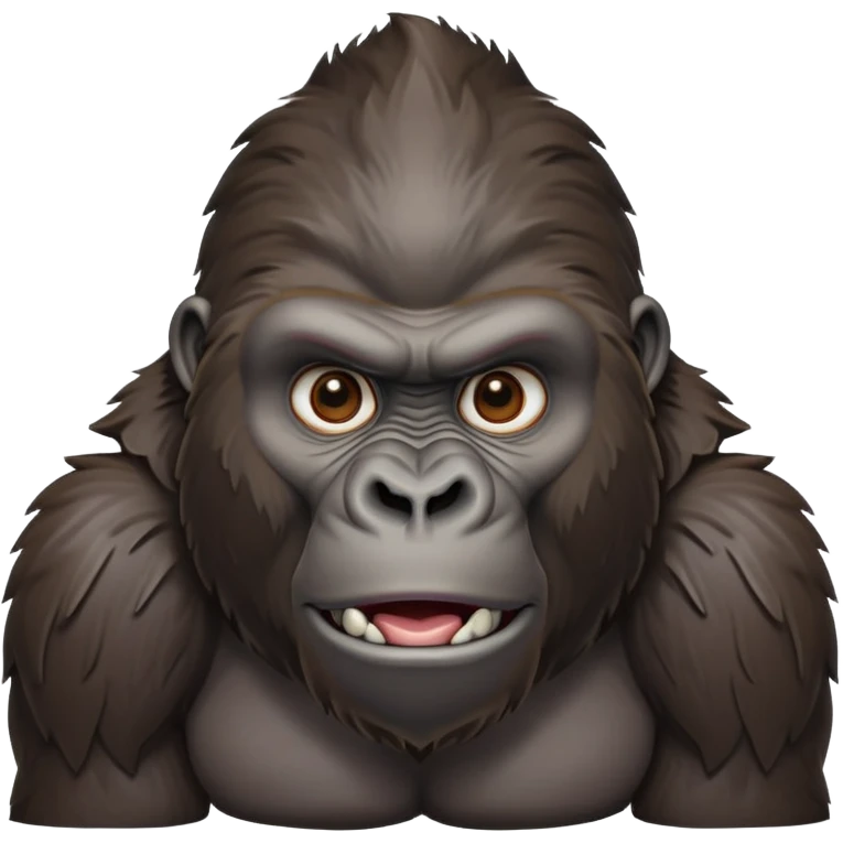 Expressive gorilla head, detailed ape features, strong facial structure, primate emoji emoji