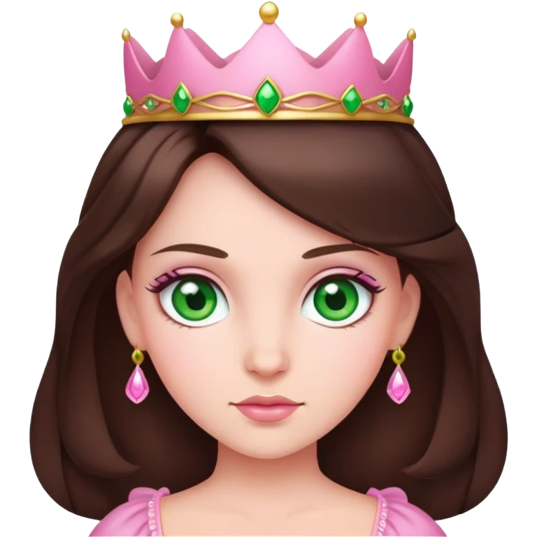 pink princess green eyes and brunette emoji