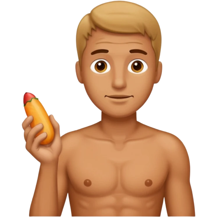 A guy stroking his shit emoji