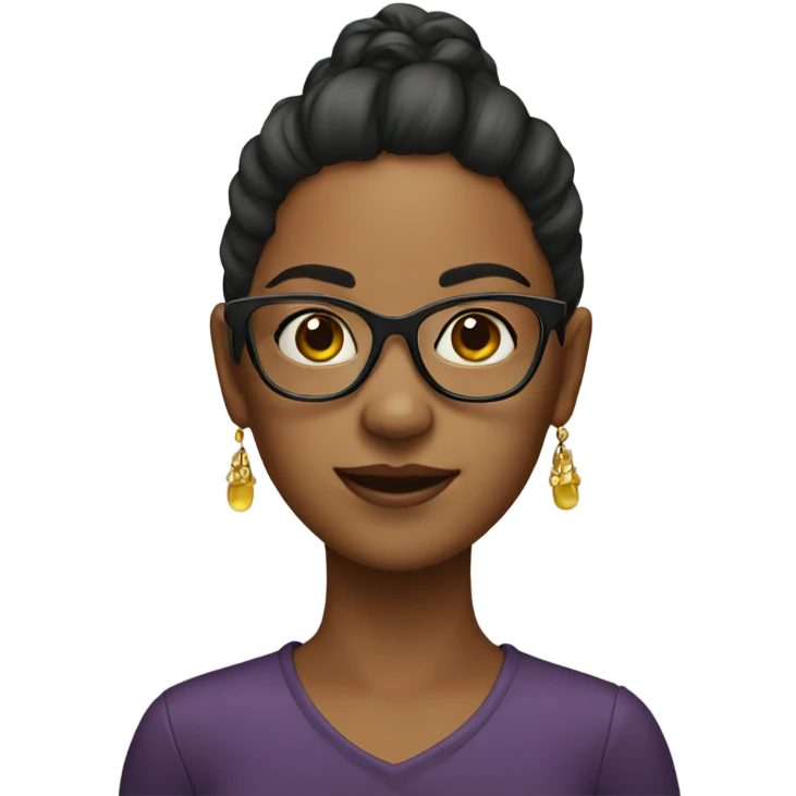 Girl with earrings and glasses emoji