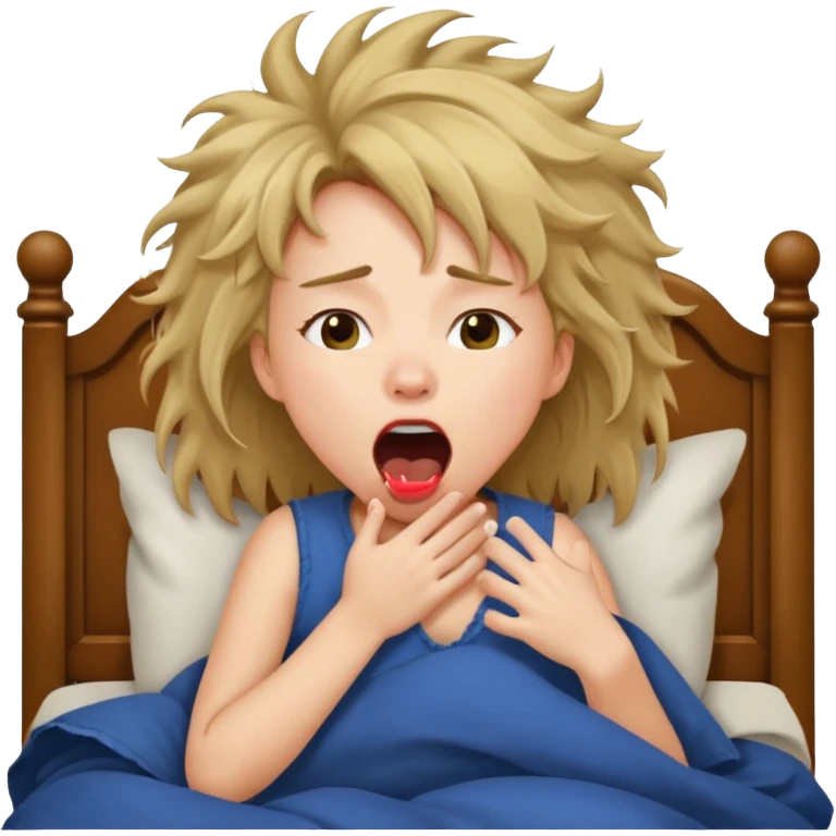 girl yawning in bed emoji