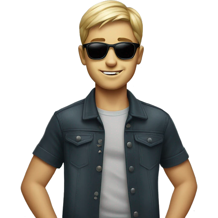 boy wearing sunglasses by Collingwood poster emoji