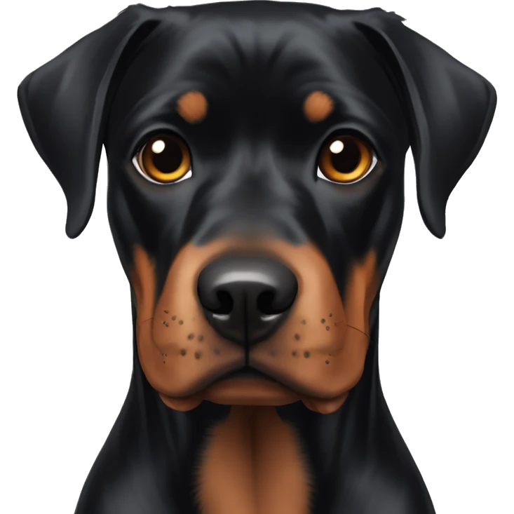 Doberman pug Rottweiler cropped ears pricked ears emoji