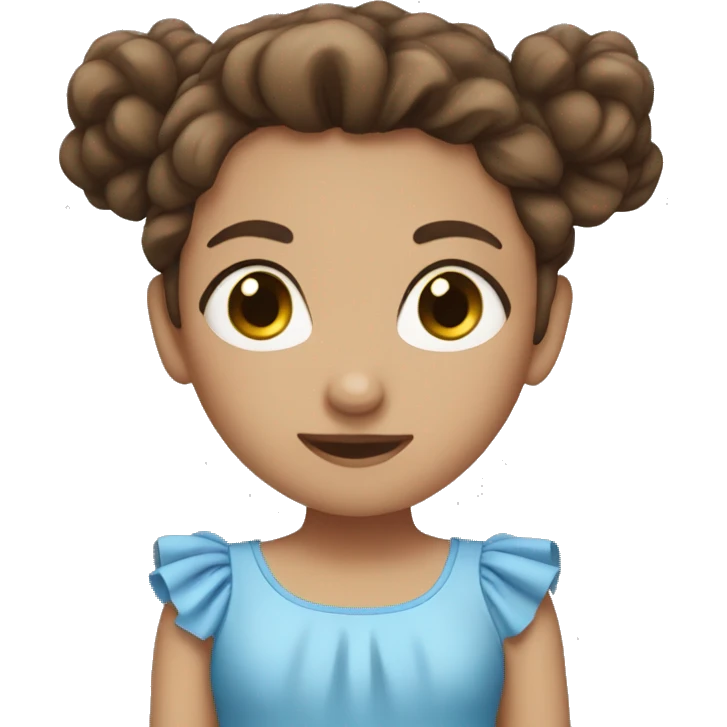 Brown haired girl in a blue tutu emoji