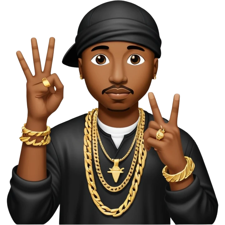2pac rapper holding westside hand sign emoji